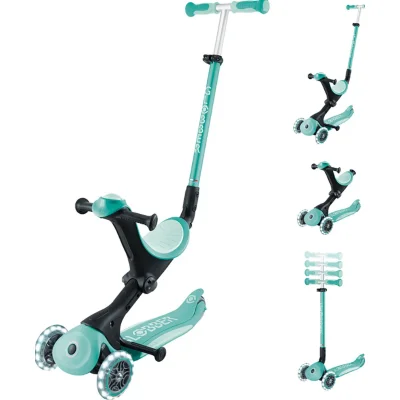 Globber Go Up Deluxe Scooter, Işıklı, Mint Yeşili