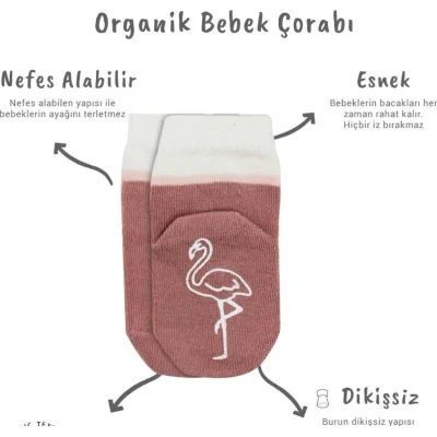 Bistyle Hayvan Figür Kaymaz Kız Soket Çorap, 2'li, Pudra