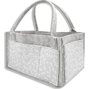 BabyJem Keçe Anne Bebek Bakım Çantası, Gri, Çiçek