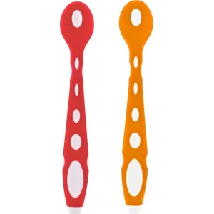 BabyJem Silikon Mama Kaşığı, Turuncu, Kırmızı