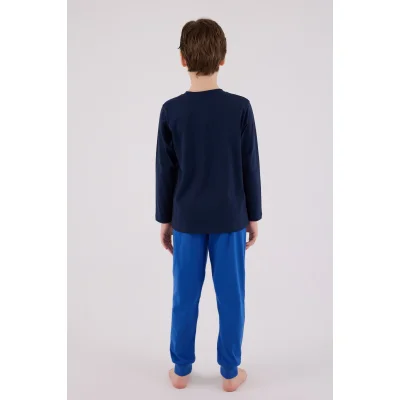 U.S. Polo Assn Uzun Kol Pijama Takım US2206-4 Lacivert