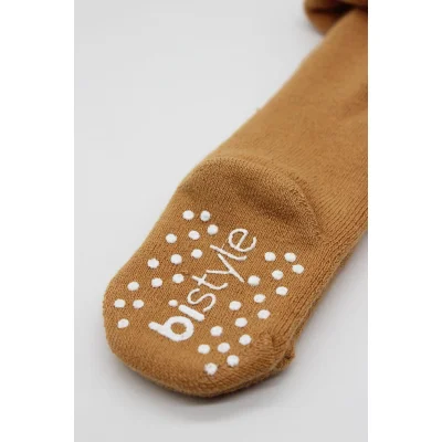 Bistyle Tekli Kaymaz Mix Havlu Külotlu Çorap 50501 Hardal