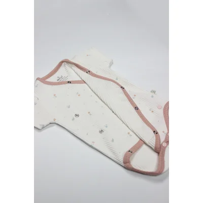 Bistyle Bloom Rose 2'li Yarım Kol Badi 17119 Ekru Gül Kurusu