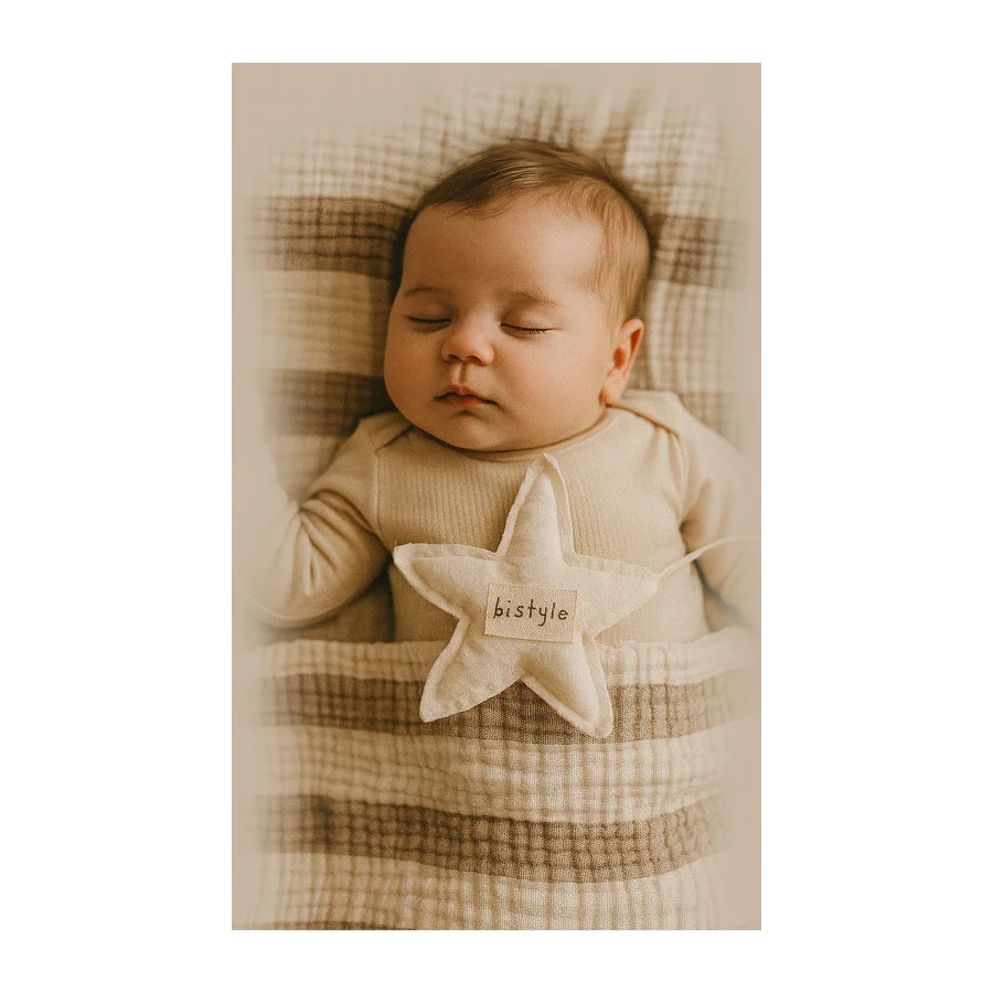 Bistyle Pure Life Uyku Arkadaşlı Müslin Battaniye, 85x85 cm, Bej