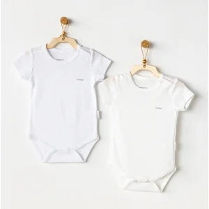 Andywawa Sleeve Jacquard Basic Badi, 2'li, Ekru, Beyaz