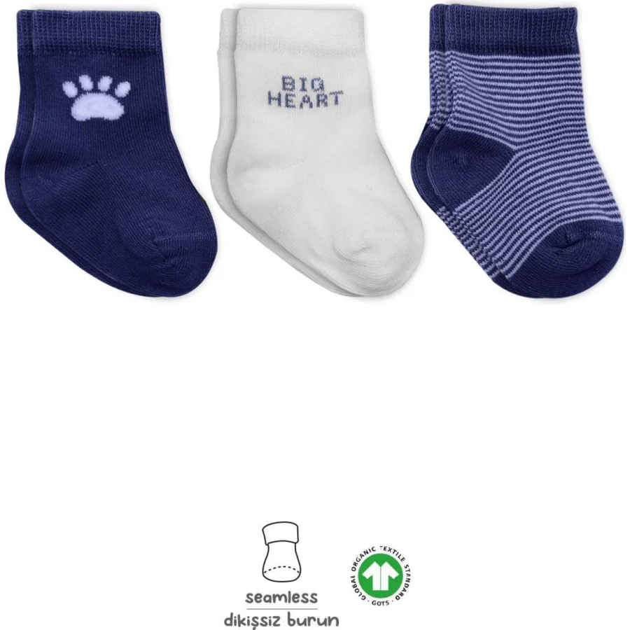 Bistyle 3'Lü Penye Soket Çorap 10110 İndigo
