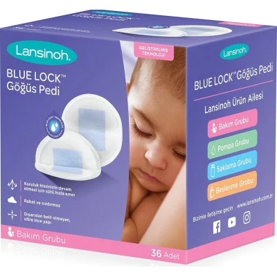Lansinoh Blue Lock Göğüs Pedi, 36'lı