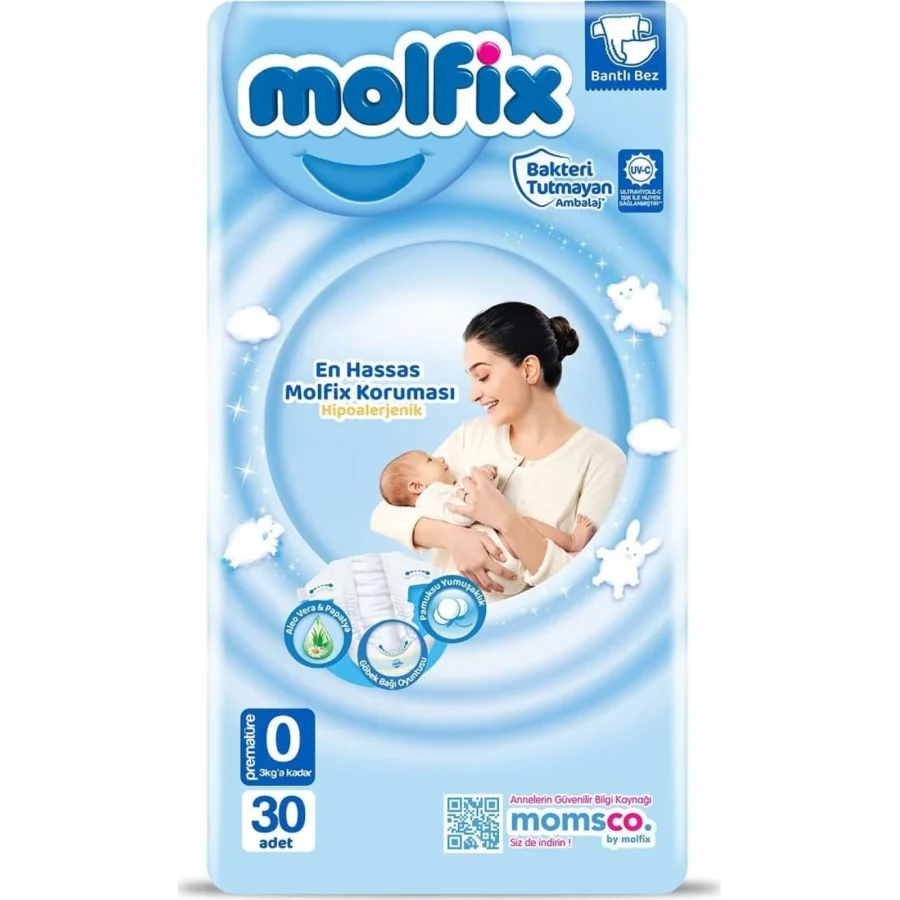 Molfix Premature Bebek Bezi, 0 Beden, 30 Adet