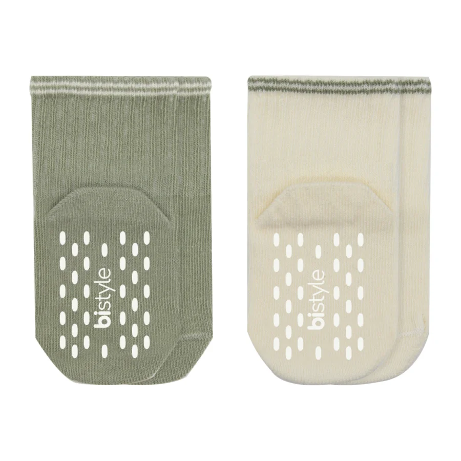 Bistyle Çemberli Basic Penye Kaymaz Soket Çorap, 2'li, Nil