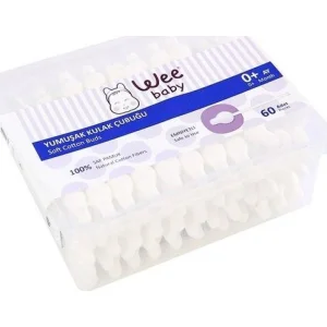 Wee Baby Yumuşak Kulak Temizleme Çubuğu, Emniyetli, 60 Adet