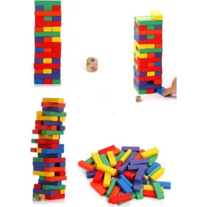 Play Wood Ahşap Kutulu Denge Oyunu, Renkli