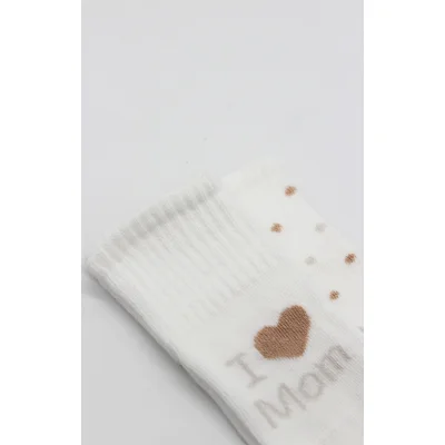 Bistyle Mom Dad Penye Kaymaz Soket Çorap, 2'li, Puan, Mom