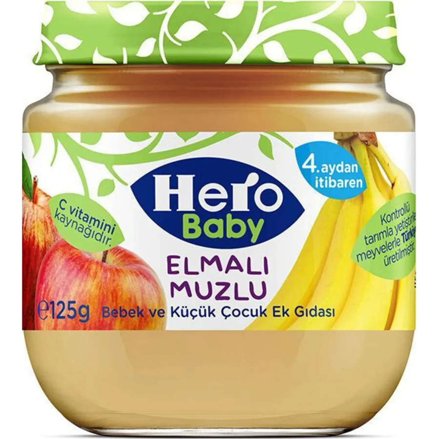 Hero Baby Elmalı Muzlu Kavonoz Mama, 125 g