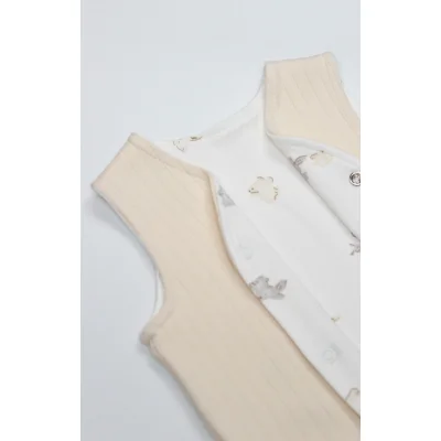 Bistyle Yelek Çift Taraflı With You Family Bej