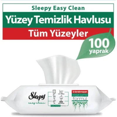 Sleepy Easy Clean Yüzey Temizlik Havlusu, 100 Adet