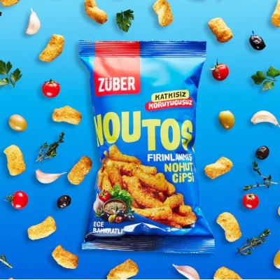 Züber Noutos Fırın Nohut Cipsi, 55 g, Ege Baharat