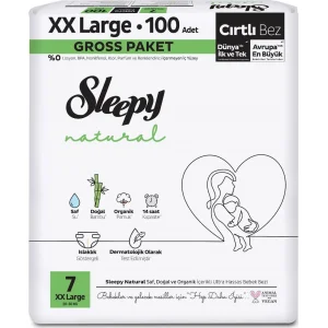 Sleepy Natural Bebek Bezi Gross Paket 7 Beden 20-30 Kg 100 Adet