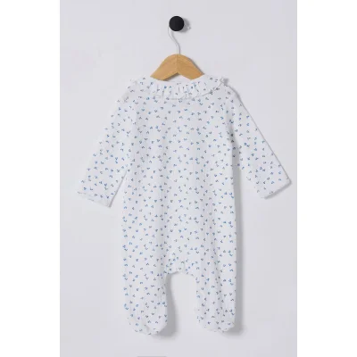 U.S Polo Bebek Tulum USB2435 Beyaz-Mavi, Mavi