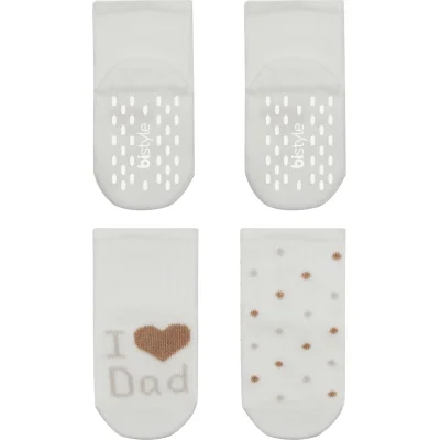 Bistyle Mom Dad Penye Kaymaz Soket Çorap, 2'li, Puan, Dad