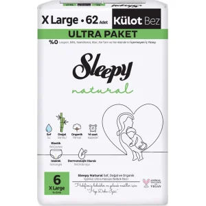 Sleepy Natural Külot Bez Ultra Paket, 6 Beden, 62 Adet