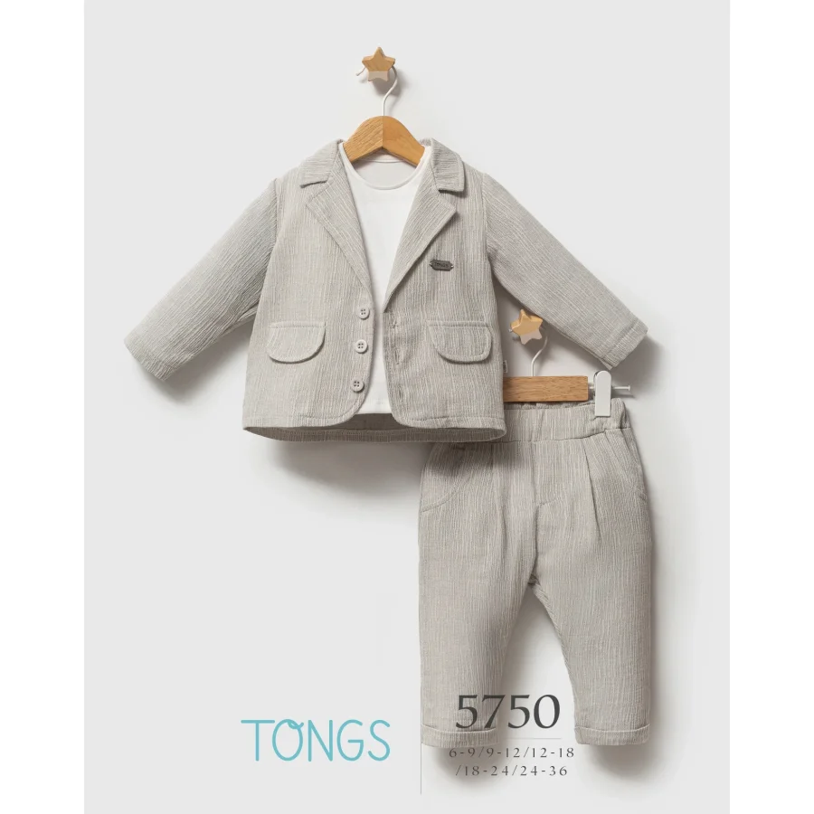 Tongs Stylish And Comfy Takım, 3'lü, Gri