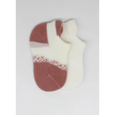 Bistyle Penye Sneakers Çorap, 2'li, Ekru, Pudra