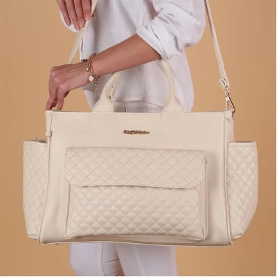 M&Y Athena Deri Anne Bebek Bakım Çantası, Krem