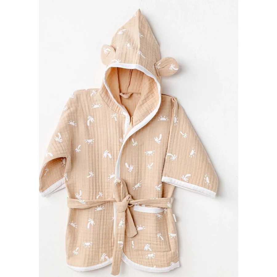 Andywawa Bathrobe Smile All Day Bebek Bornoz, Bej