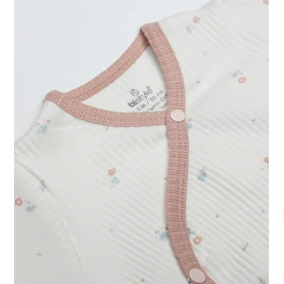 Bistyle Bloom Rose Yarım Kol Badi, 2'li, Ekru, Gül Kurusu