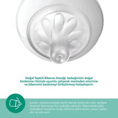 Philips Avent Doğal Tepkili Natural Response Cam Biberon, 240 ml, 1+ Ay
