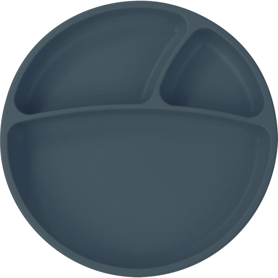 OiOi Porsiyon Vakum Tabanlı Silikon Tabak Deep, Mavi