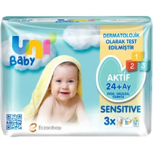 Uni Baby Aktif Sensitive Islak Havlu Mendil 3Lü 156 Yaprak