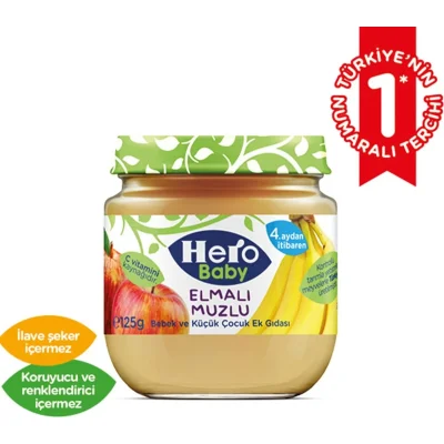 Hero Baby Elmalı Muzlu Kavonoz Mama, 125 g