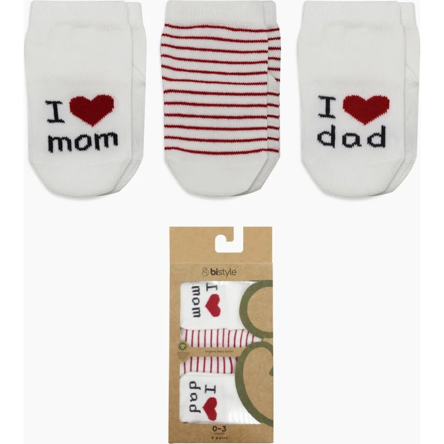 Bistyle Mom Dad 3'Lü Penye Soket Çorap 10123 Ekru
