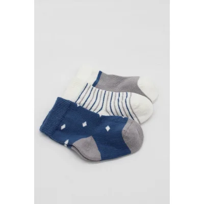Bistyle 3'Lü Penye Erkek Soket Çorap 10111 İndigo