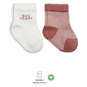 Bistyle Big Heart Penye Soket Çorap, 2'li, Pudra