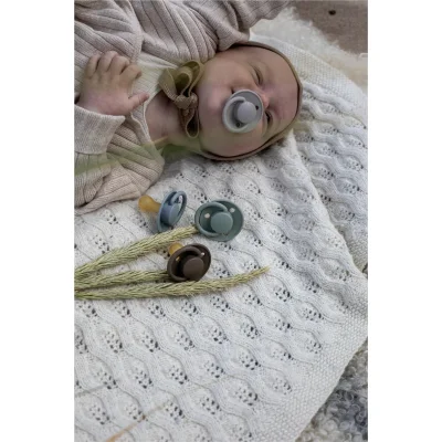 Bibs De Lux Silikon Emzik 0-36 Ay Steel, Mavi