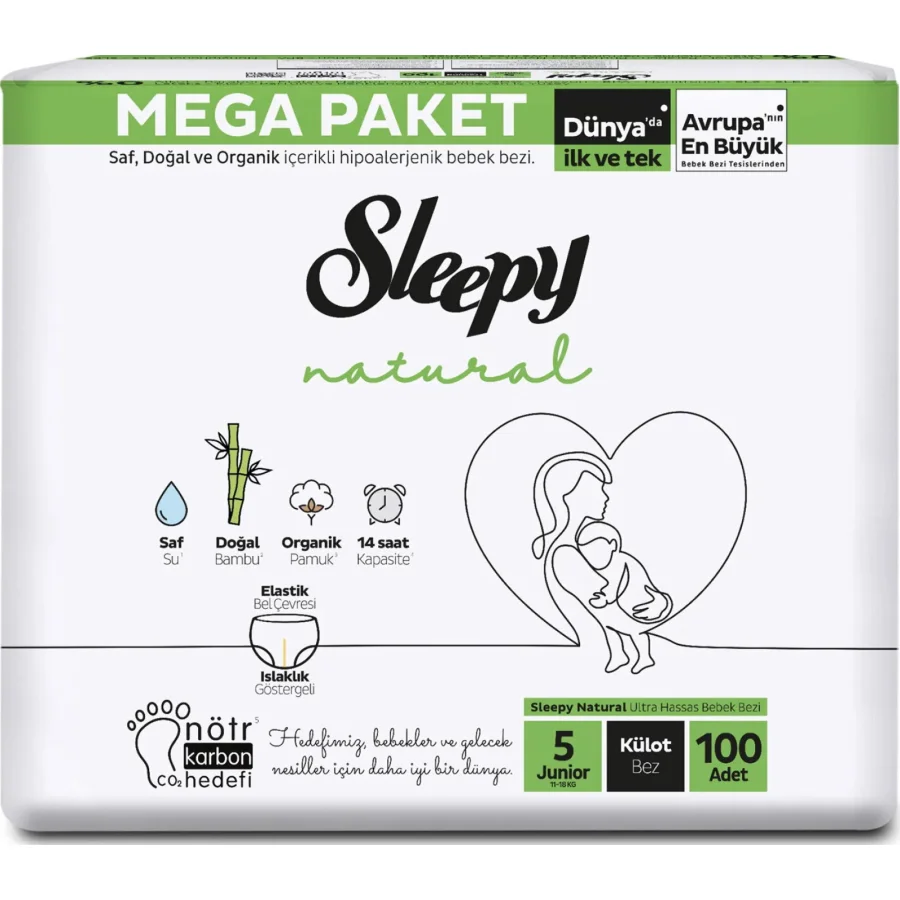 Sleepy Natural Külot Bez, 5 Beden, 100 Adet