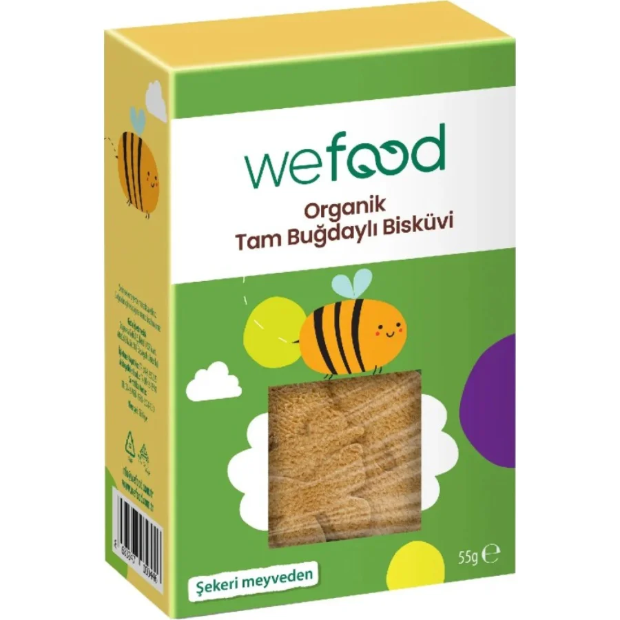 Wefood Organik Kids Tam Buğdaylı Bisküvi, 55 g