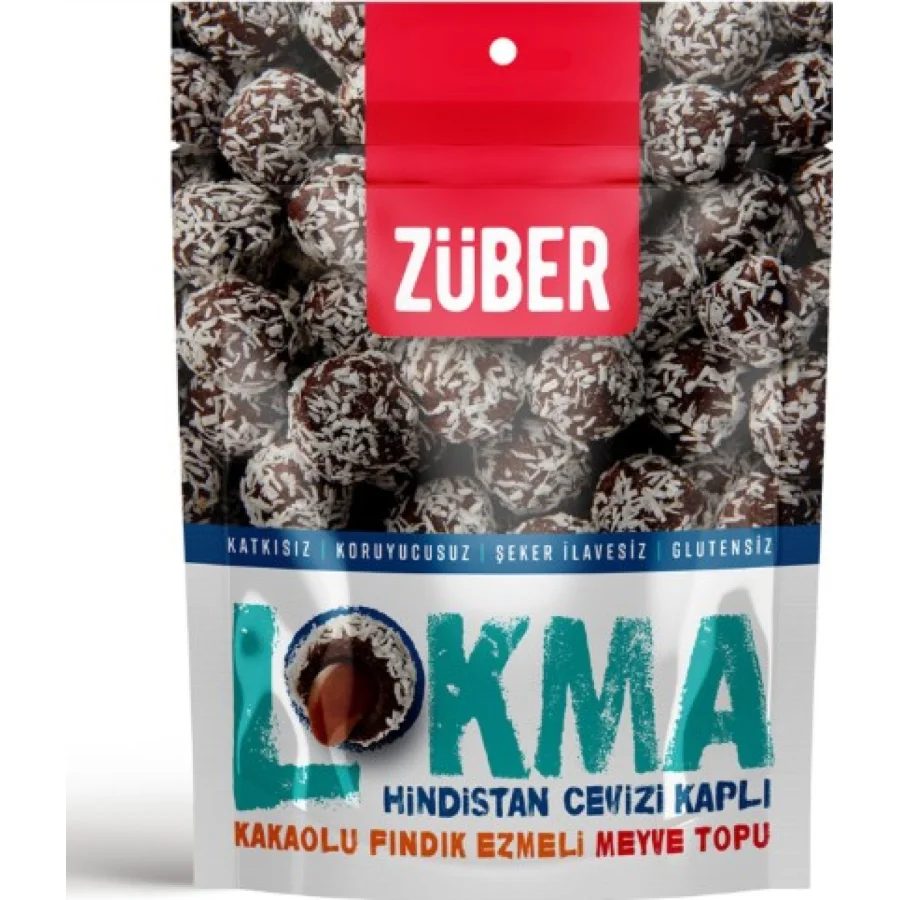 Züber Lokma Meyve Topu, 96 g, Hindistan Cevizli