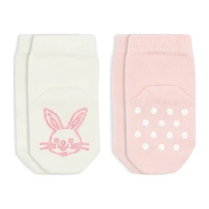 Bistyle Hayvan Figürlü Kaymaz Soket Çorap, 2'li, Pembe, Ekru