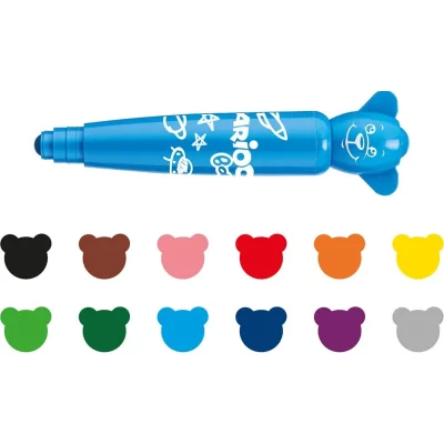 Carioca Teddy Jumbo Bebek Süper Yıkanabilir Keçeli Boya Kalemi, 12'li