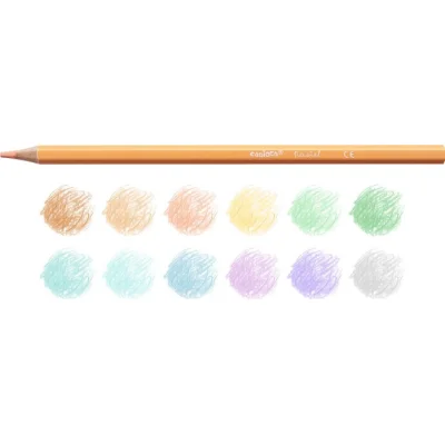 Carioca Pastel Renk Kuru Boya Kalemi, 12'li
