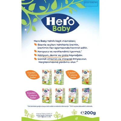 Hero Baby Sütlü 8 Tahıllı Rezeneli, 200 g