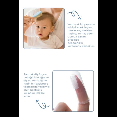 BabyJem Bebek Bakım Seti, Mavi, 7'li