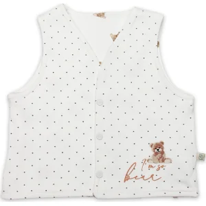 Bistyle I Am So Bear Çift Taraflı Bebe Yelek, Bej, Ekru
