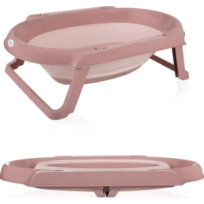 BabyJem Katlanır Banyo Küvet Seti, 5'li, Somon