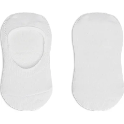 Bistyle 2'Li Penye Babet Silikonlu Basic Çorap 30104 Beyaz Beyaz