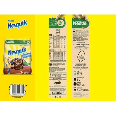 Nesquik Çokokare Kakaolu Buğday ve Mısır Gevreği, 310 g