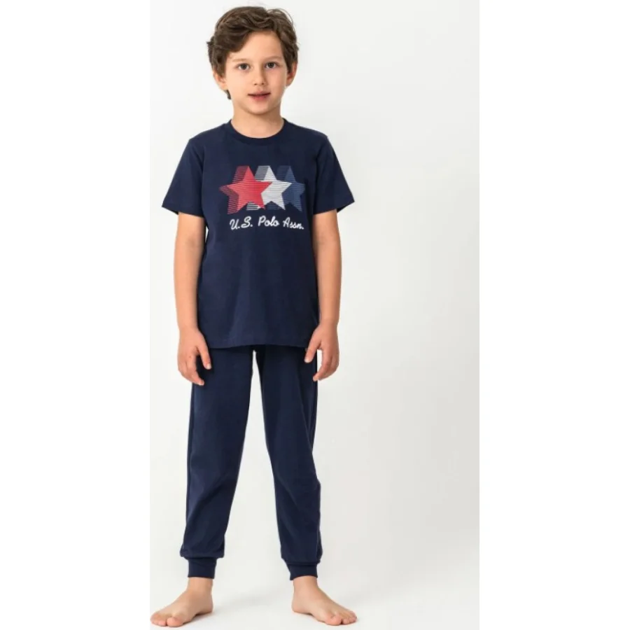 U.S. Polo Kısa Kol Pijama Takım, Lacivert